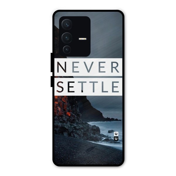 Never Settle Dark Beach Metal Back Case for Vivo V23 Pro