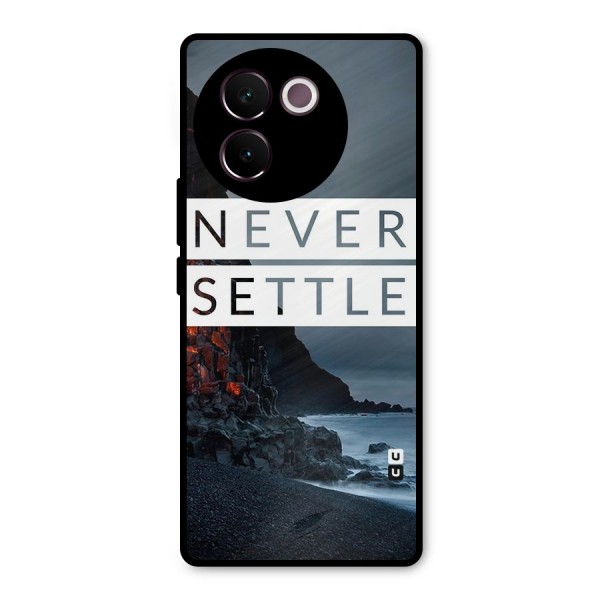 Never Settle Dark Beach Metal Back Case for Vivo V30e