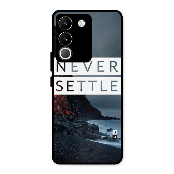 Never Settle Dark Beach Metal Back Case for Vivo Y200
