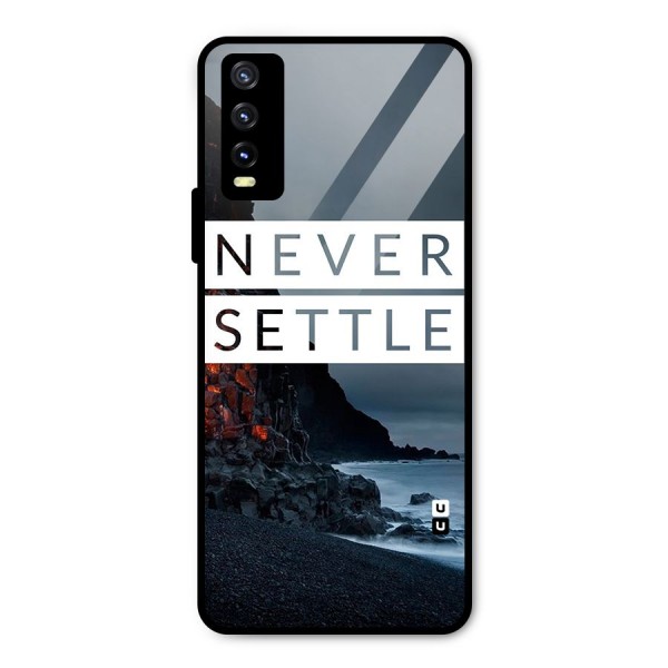 Never Settle Dark Beach Metal Back Case for Vivo Y20i