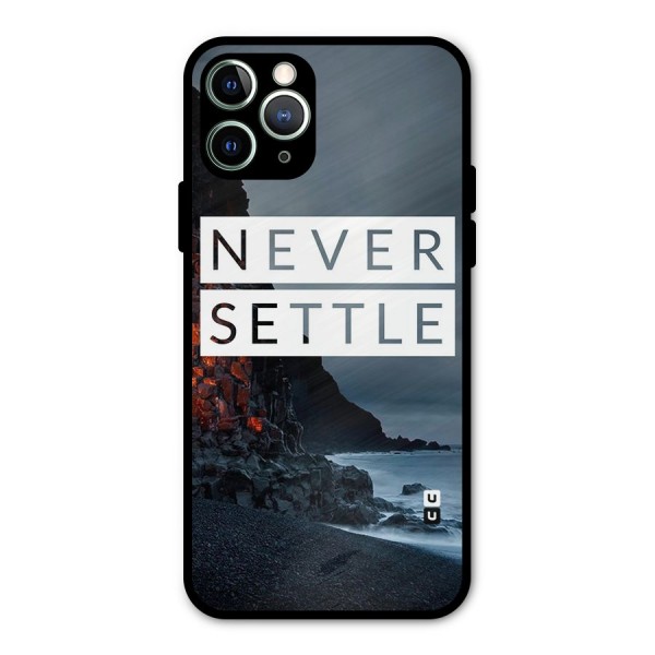 Never Settle Dark Beach Metal Back Case for iPhone 11 Pro Max