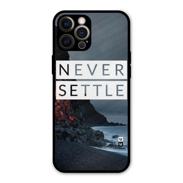 Never Settle Dark Beach Metal Back Case for iPhone 12 Pro Max