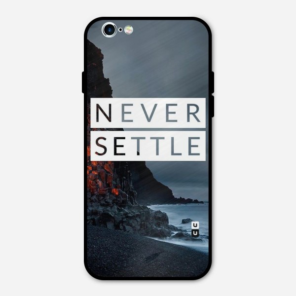 Never Settle Dark Beach Metal Back Case for iPhone 6 6s