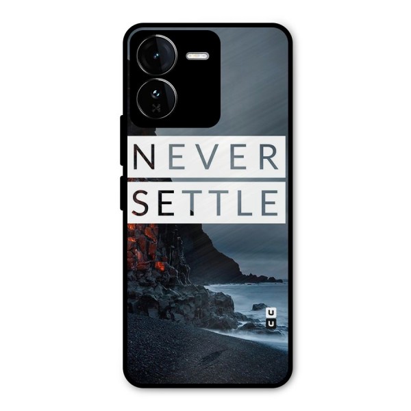 Never Settle Dark Beach Metal Back Case for iQOO Z9