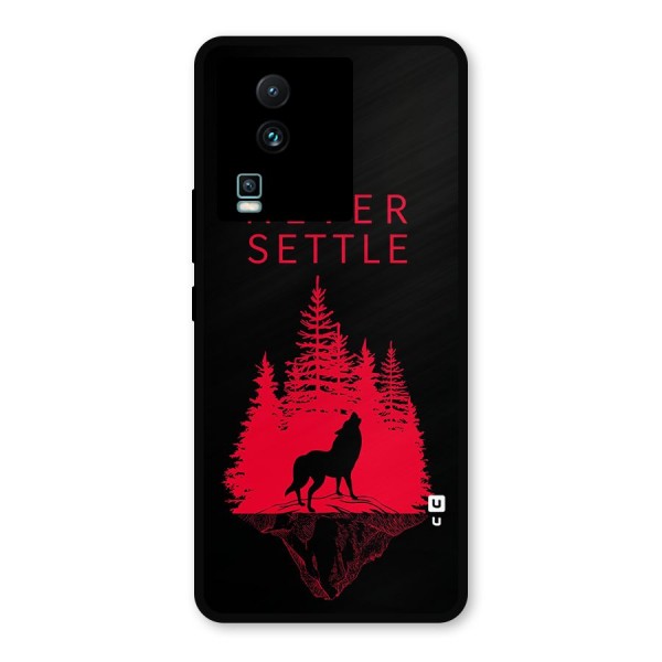 Never Settle Wolf Metal Back Case for iQOO Neo 7 Pro
