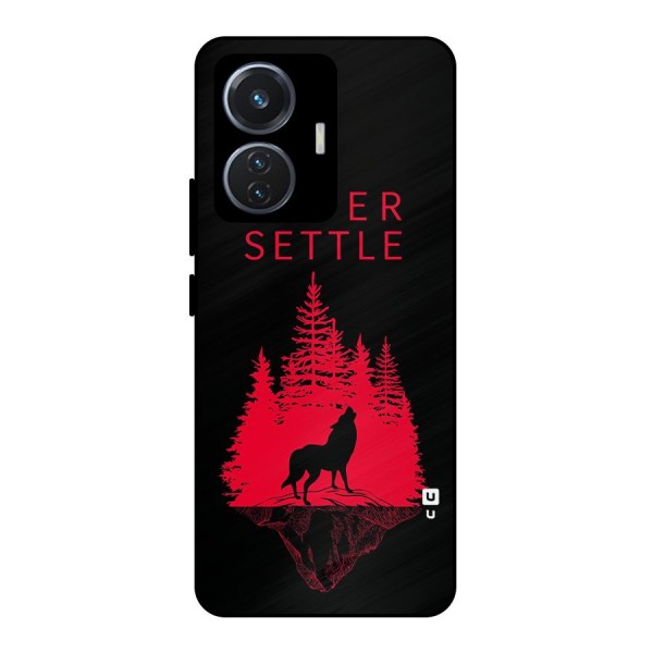 Never Settle Wolf Metal Back Case for iQOO Z6 44W