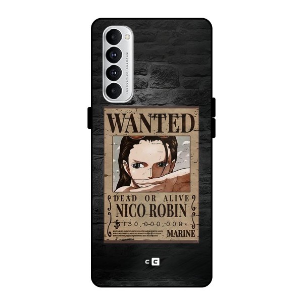Nico Robin Wanted Metal Back Case for Oppo Reno4 Pro