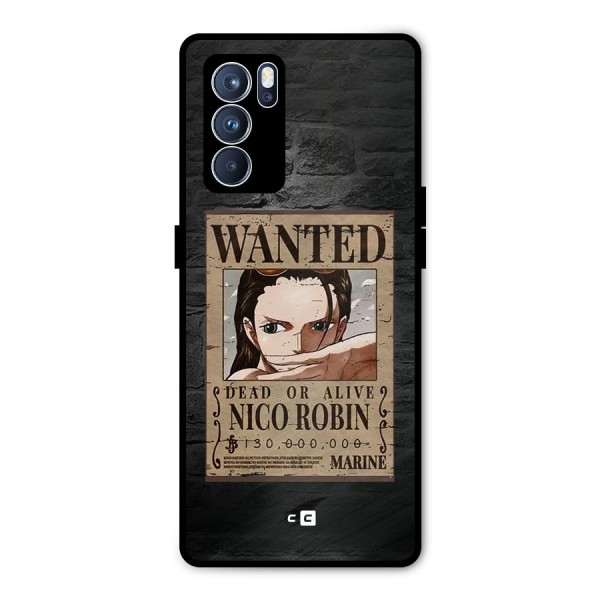 Nico Robin Wanted Metal Back Case for Oppo Reno6 Pro 5G