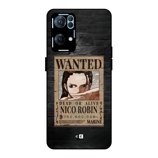 Nico Robin Wanted Metal Back Case for Oppo Reno7 Pro 5G