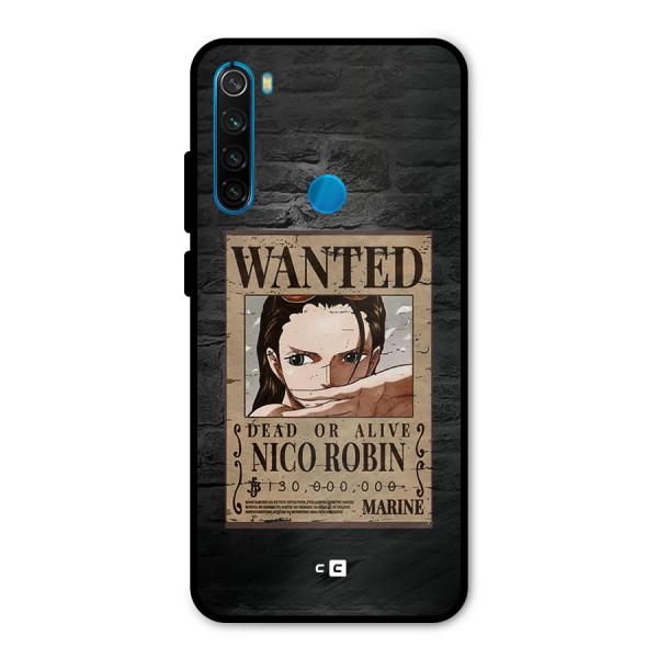 Nico Robin Wanted Metal Back Case for Redmi Note 8