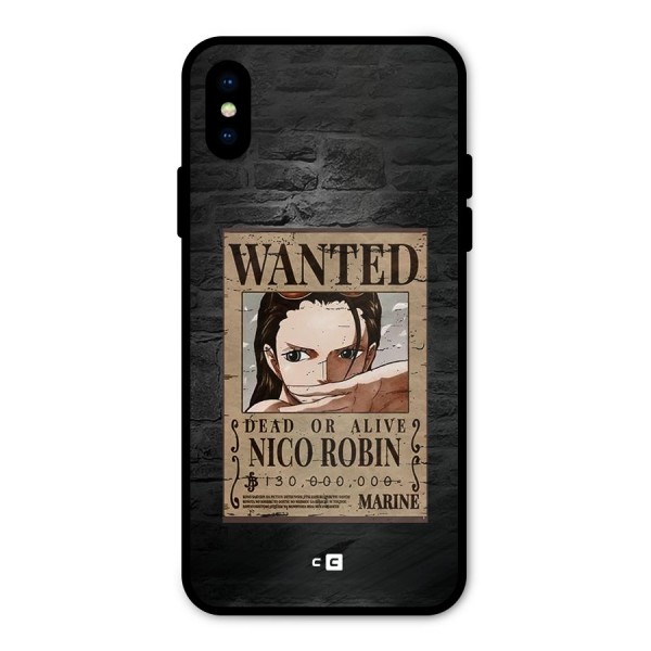 Nico Robin Wanted Metal Back Case for iPhone X