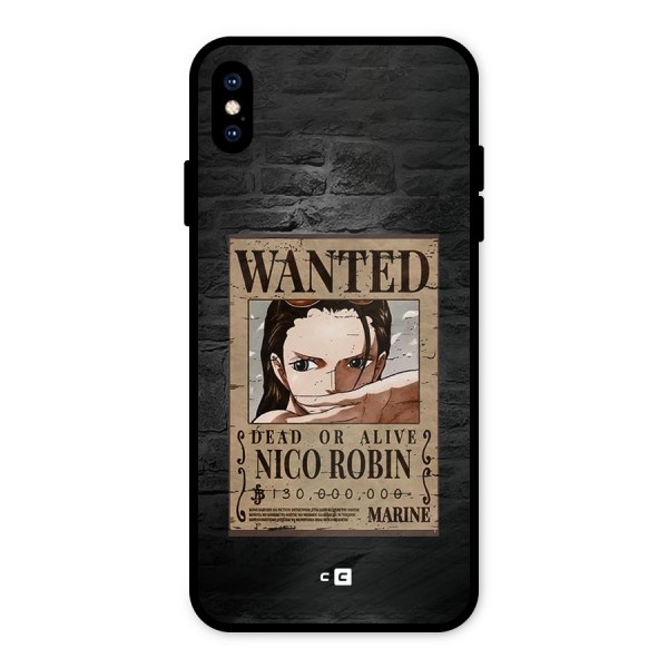 Nico Robin Wanted Metal Back Case for iPhone XS Max