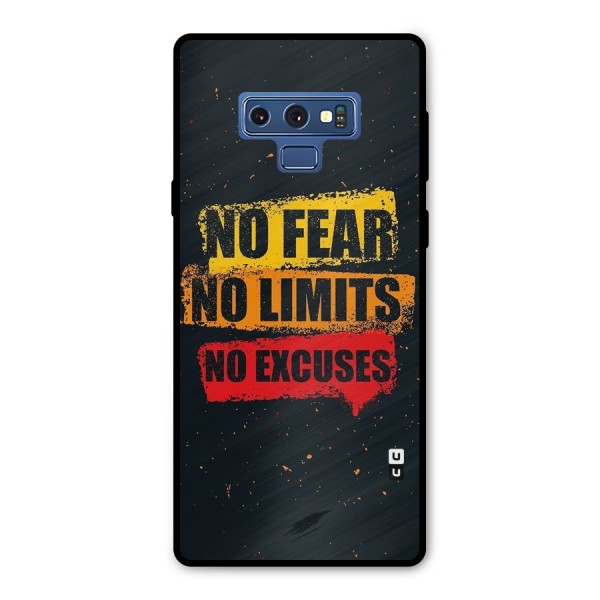 No Fear No Limits Metal Back Case for Galaxy Note 9