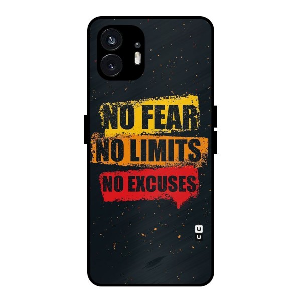 No Fear No Limits Metal Back Case for Nothing Phone 2
