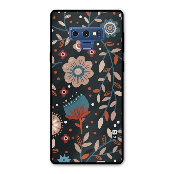 Nordic Arts Flowery Space Metal Back Case for Galaxy Note 9