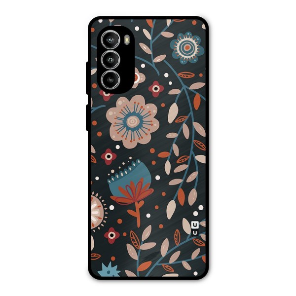 Nordic Arts Flowery Space Metal Back Case for Moto G82