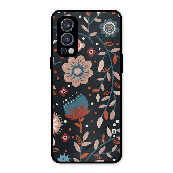 Nordic Arts Flowery Space Metal Back Case for OnePlus Nord 2 5G