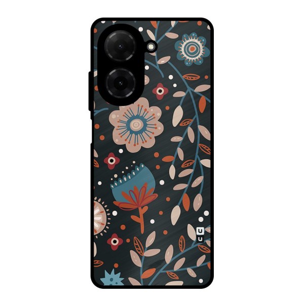Nordic Arts Flowery Space Metal Back Case for Redmi A5 4G