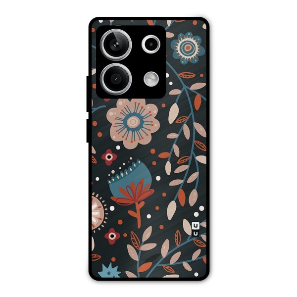 Nordic Arts Flowery Space Metal Back Case for Redmi Note 13 5G