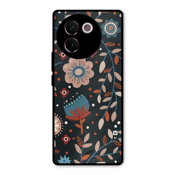 Nordic Arts Flowery Space Metal Back Case for Vivo V30e