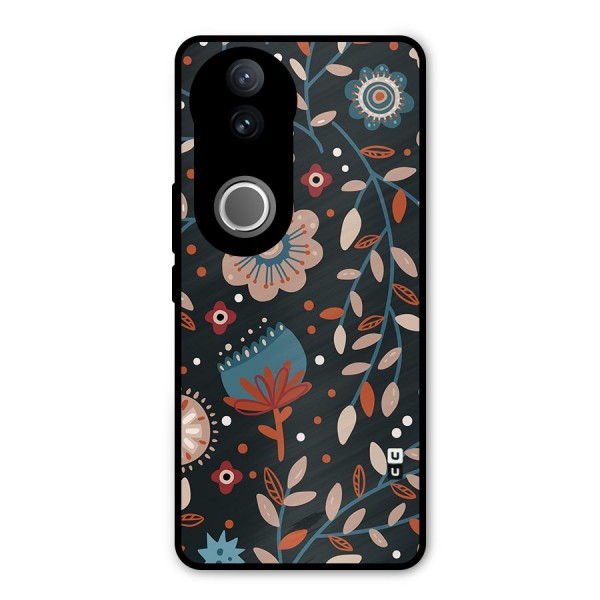 Nordic Arts Flowery Space Metal Back Case for Vivo V50e