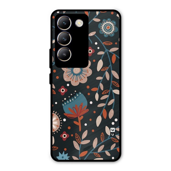 Nordic Arts Flowery Space Metal Back Case for Vivo Y200e