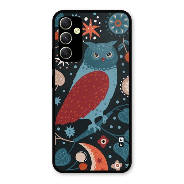 Nordic Arts Owl Metal Back Case for Galaxy A34