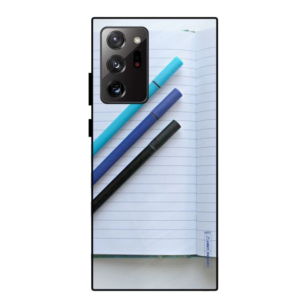 Notebook And Pens Metal Back Case for Galaxy Note 20 Ultra 5G