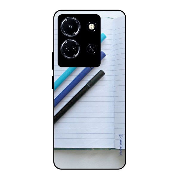 Notebook And Pens Metal Back Case for Infinix Note 30 5G