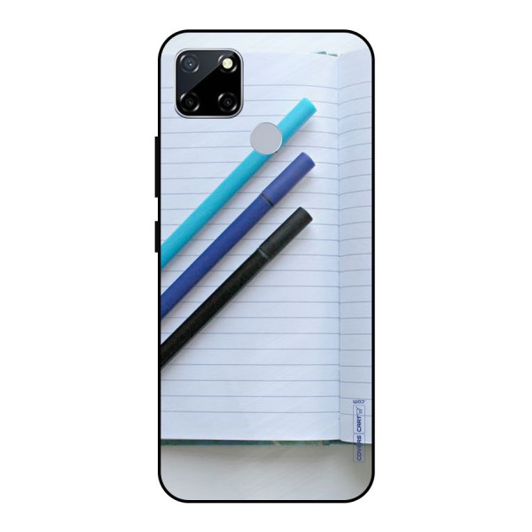 Notebook And Pens Metal Back Case for Realme Narzo 30A