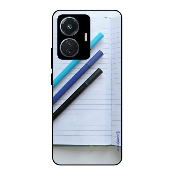 Notebook And Pens Metal Back Case for iQOO Z6 44W