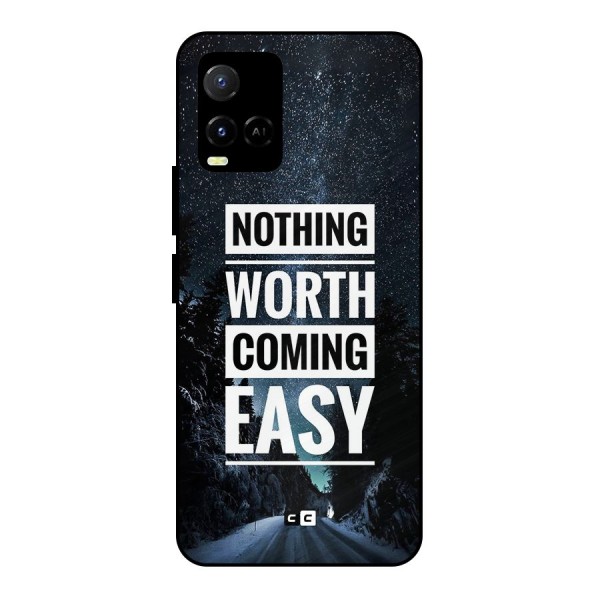 Nothing Worth Easy Metal Back Case for Vivo Y21 2021