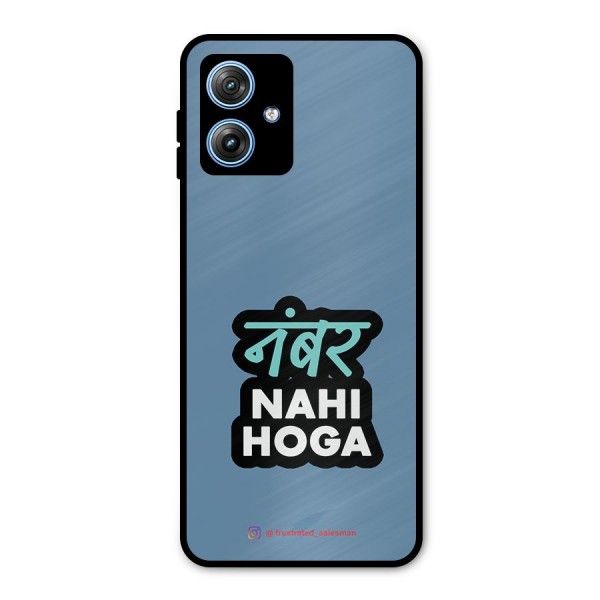 Number Nahi Hoga SteelBlue Metal Back Case for Moto G54