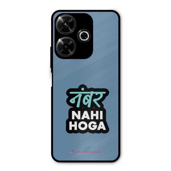 Number Nahi Hoga SteelBlue Metal Back Case for Poco M6 Plus