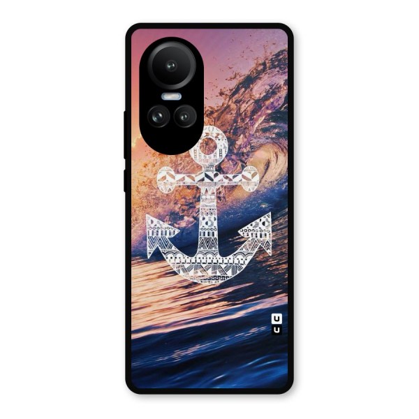 Ocean Anchor Wave Metal Back Case for Oppo Reno10
