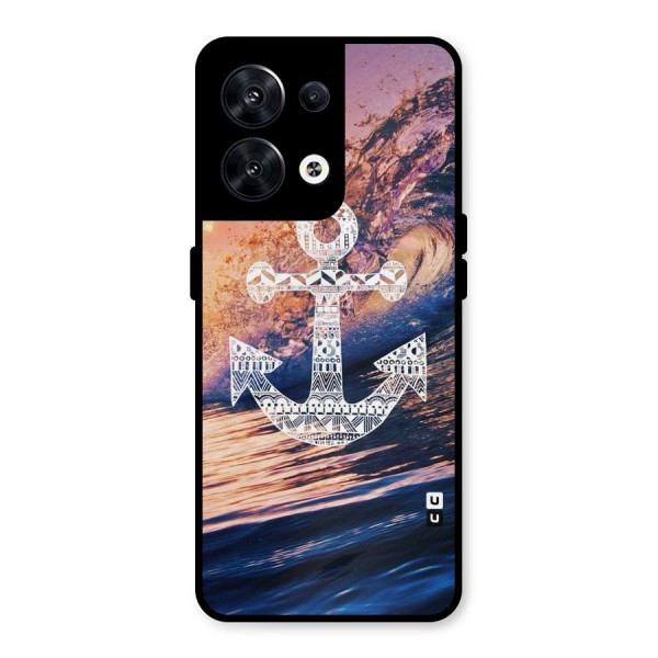 Ocean Anchor Wave Metal Back Case for Oppo Reno8 5G