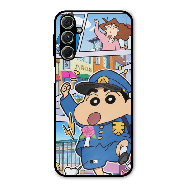 Officer Shinchan Metal Back Case for Galaxy F34