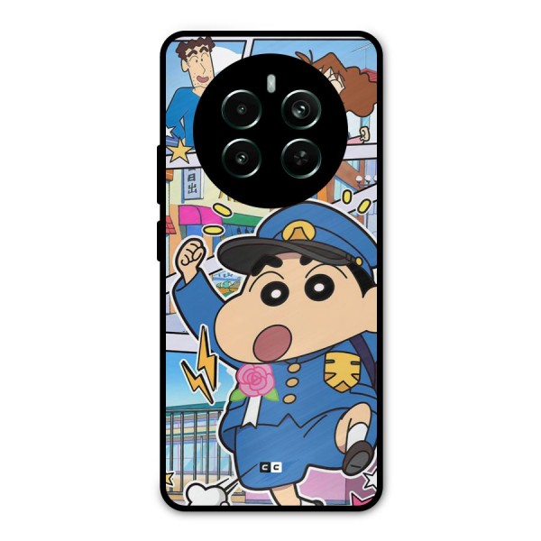 Officer Shinchan Metal Back Case for Realme 12 Plus