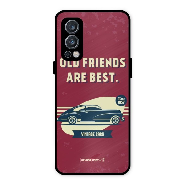 Old Friends Vintage Car Metal Back Case for OnePlus Nord 2 5G