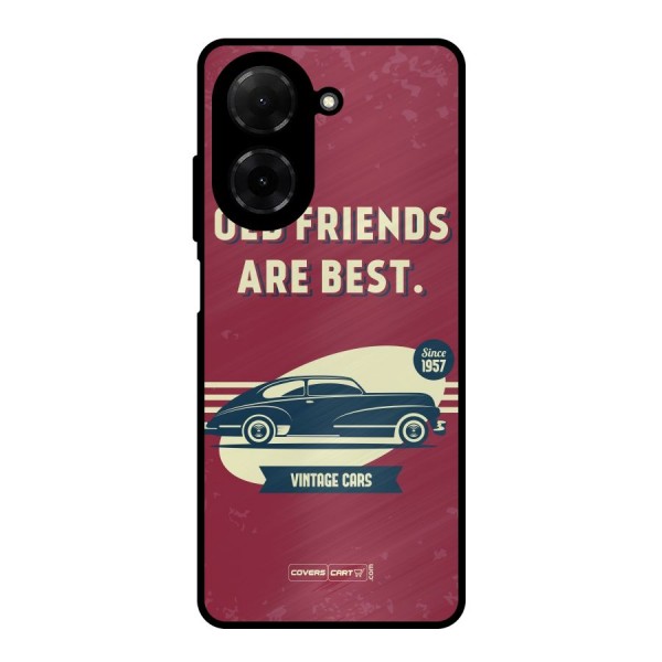 Old Friends Vintage Car Metal Back Case for Poco C71