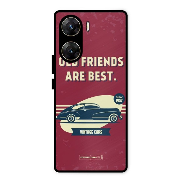 Old Friends Vintage Car Metal Back Case for Vivo V29e