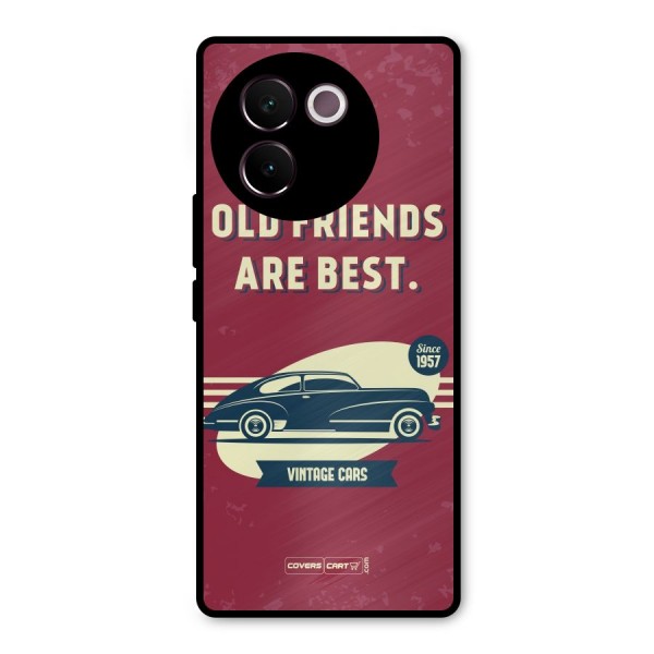 Old Friends Vintage Car Metal Back Case for Vivo V30e
