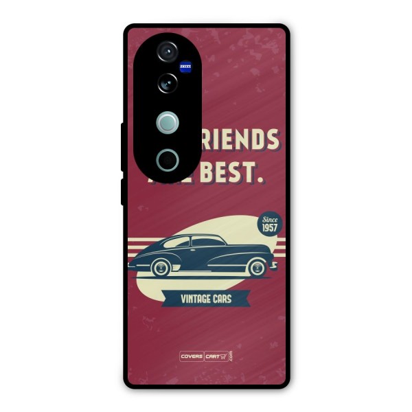 Old Friends Vintage Car Metal Back Case for Vivo V40 Pro