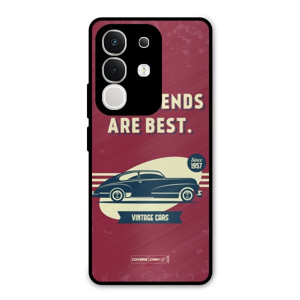 Old Friends Vintage Car Metal Back Case for iQOO Z10x