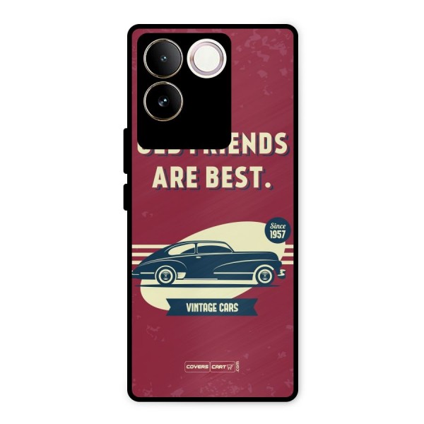 Old Friends Vintage Car Metal Back Case for iQOO Z7 Pro