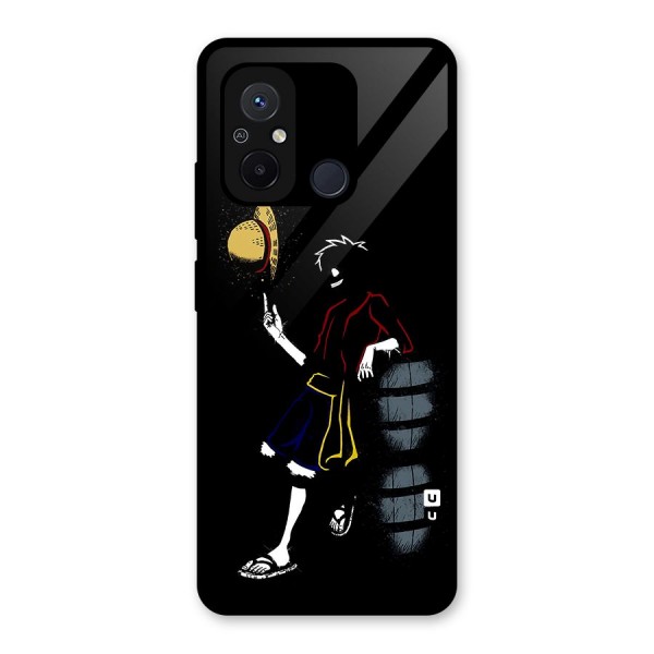 One Piece Luffy Style Glass Back Case for Redmi 12C