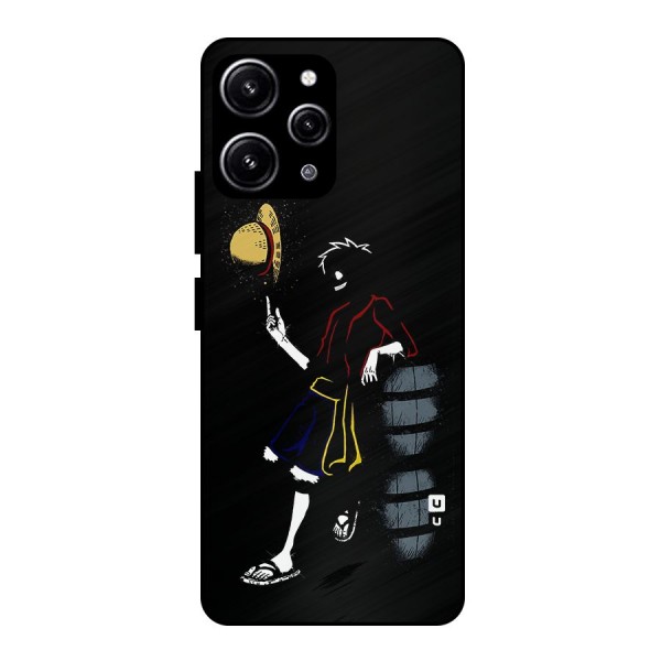 One Piece Luffy Style Glass Back Case for Redmi 12 4G