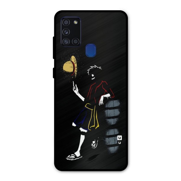 One Piece Luffy Style Metal Back Case for Galaxy A21s