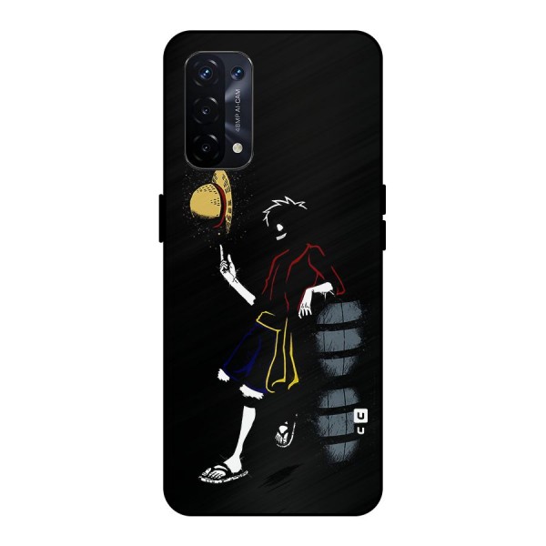 One Piece Luffy Style Metal Back Case for Oppo A74 5G