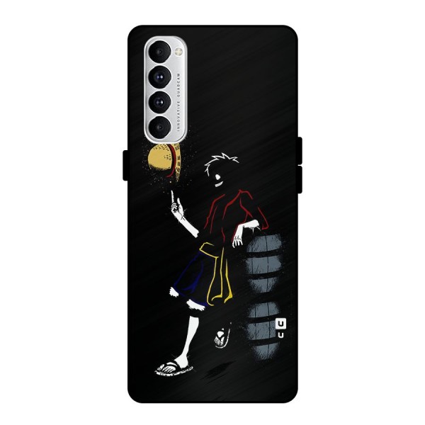 One Piece Luffy Style Metal Back Case for Oppo Reno4 Pro